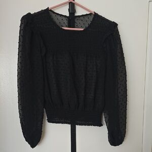 Elegant Black Sheer Women's Top